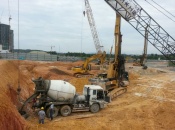 Ongoing bored pile activities on site